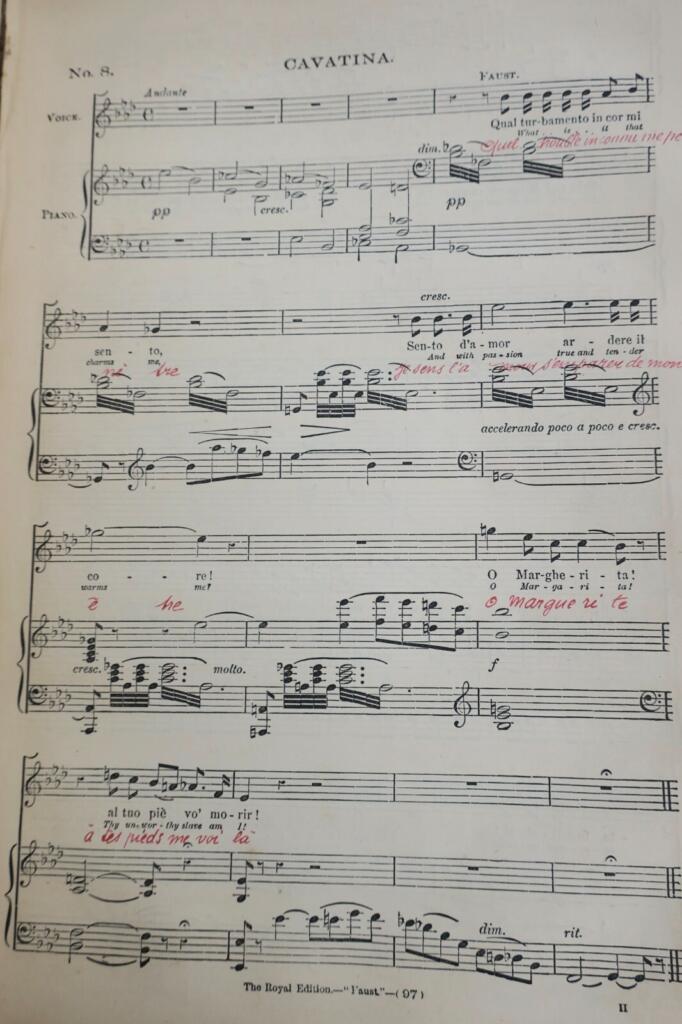 Gounod FAUST, OPERA IN FIVE ACTS, by GOUNOD, MUSIC, ITALIAN & ENGLISH WORDS