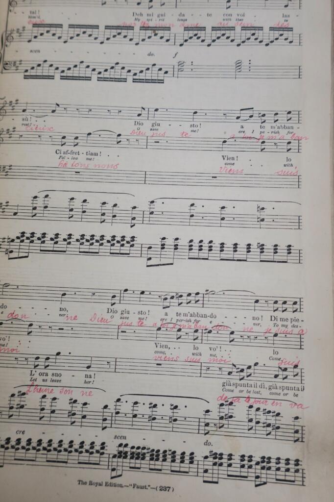 Gounod FAUST, OPERA IN FIVE ACTS, by GOUNOD, MUSIC, ITALIAN & ENGLISH WORDS