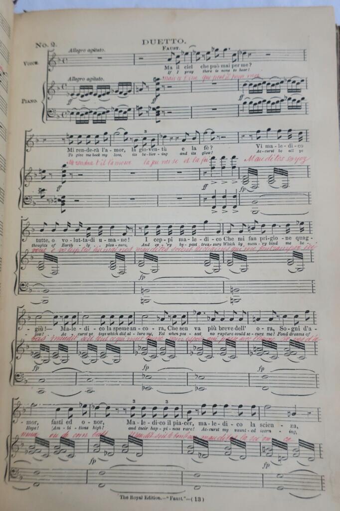 Gounod FAUST, OPERA IN FIVE ACTS, by GOUNOD, MUSIC, ITALIAN & ENGLISH WORDS
