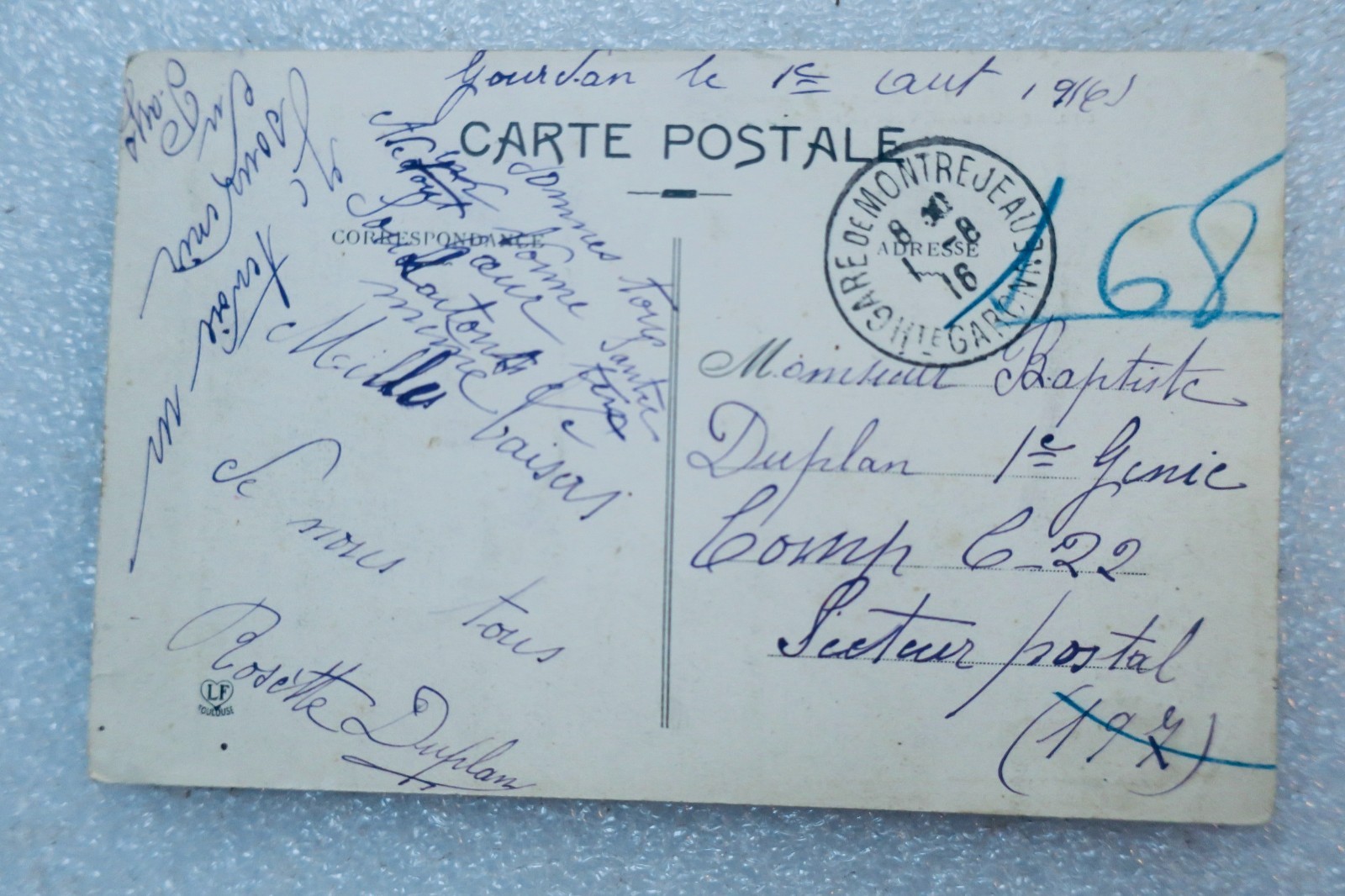 GOURDAN près LE MONTREJEAU Chateau 1916 - La Librairie Antique