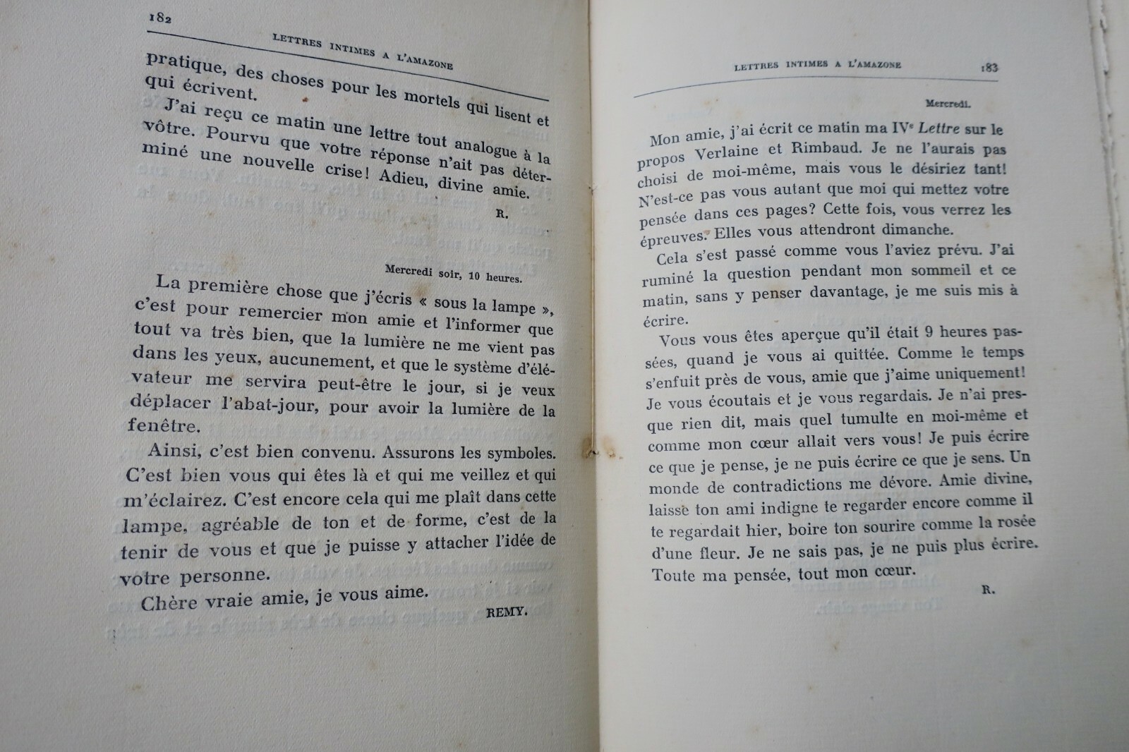 アマゾンへの親密な手紙<span class="lla-card-orig-wrap"><span class="lla-card-orig">❦ GOURMONT Lettres intimes à l’Amazone 1927 sur vergé</span></span> - La Librairie Antique