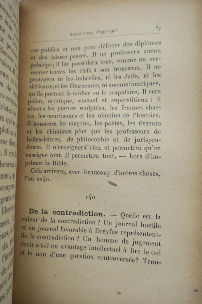 Gourmont, Rémy de Epilogues : reflexions sur la vie EO 1904