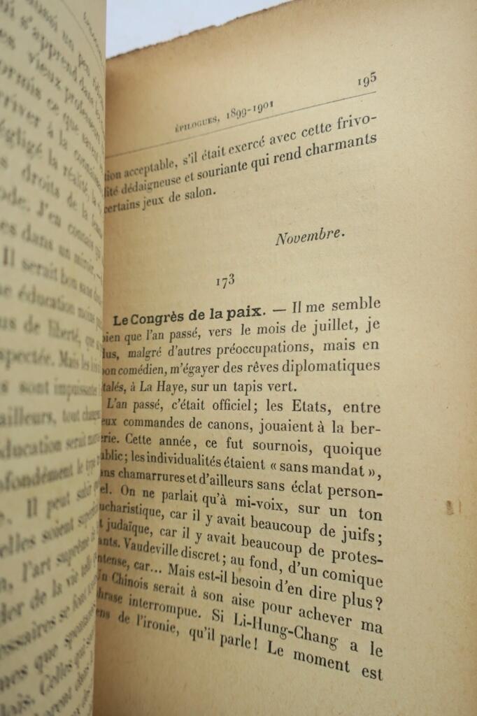 Gourmont, Rémy de Epilogues : reflexions sur la vie EO 1904