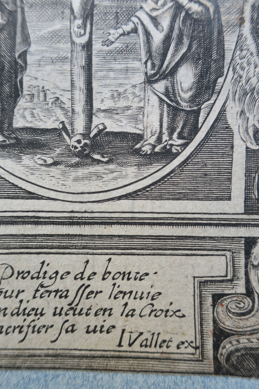 17世纪版画<span class="lla-card-orig-wrap"><span class="lla-card-orig">❦ gravure pieuse 17 ème Crucifixion</span></span> - La Librairie Antique