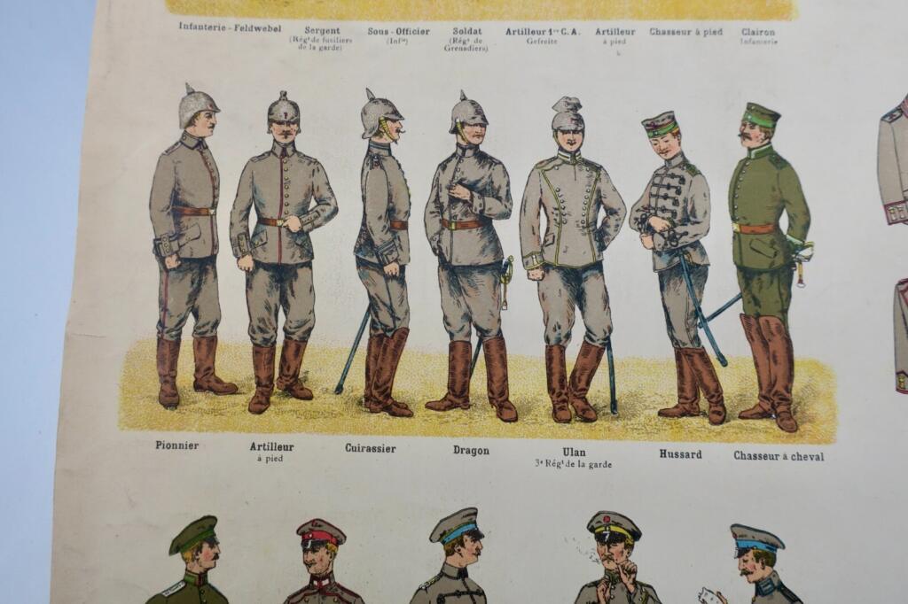 Gravure sur acier ARMEE ALLEMANDE vers 1915 61 x 46 cm