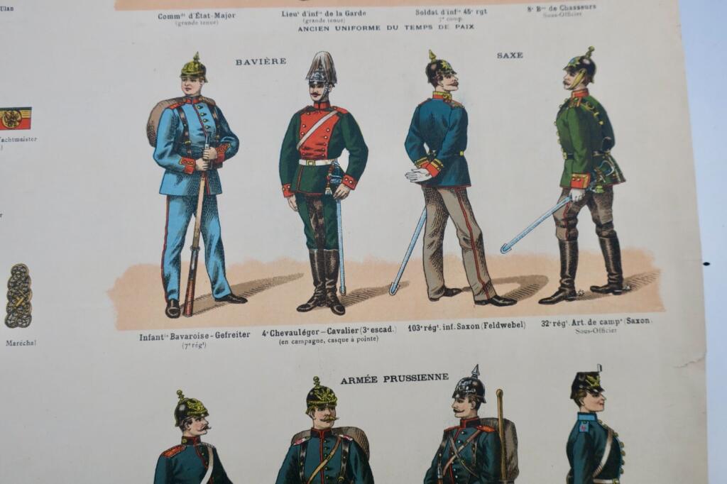 Gravure sur acier ARMEE ALLEMANDE vers 1915 61 x 46 cm