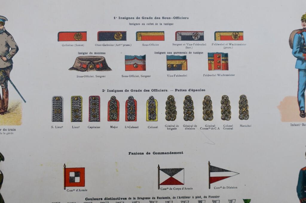 Gravure sur acier ARMEE ALLEMANDE vers 1915 61 x 46 cm
