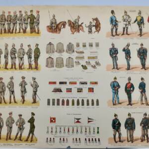 Gravure sur acier ARMEE ALLEMANDE vers 1915 61 x 46 cm
