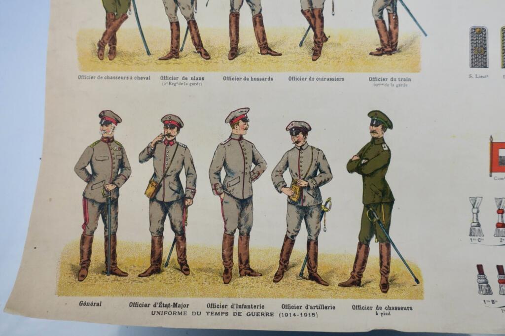 Gravure sur acier ARMEE ALLEMANDE vers 1915 61 x 46 cm