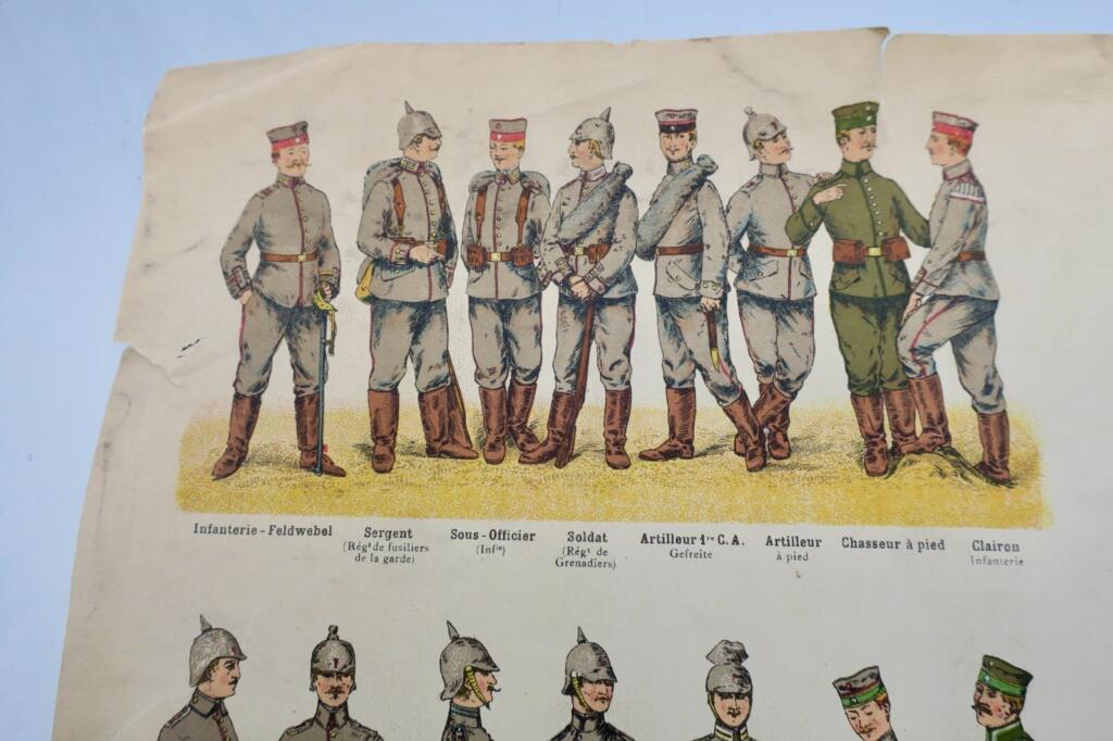 Gravure sur acier ARMEE ALLEMANDE vers 1915 61 x 46 cm