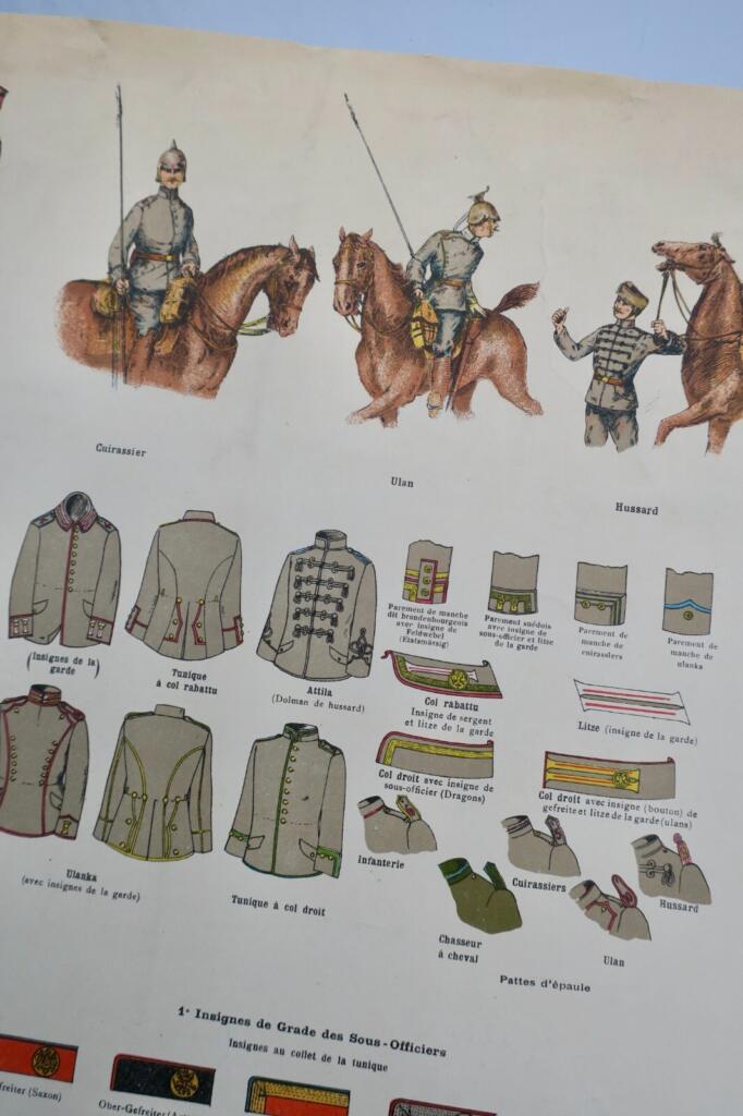 Gravure sur acier ARMEE ALLEMANDE vers 1915 61 x 46 cm
