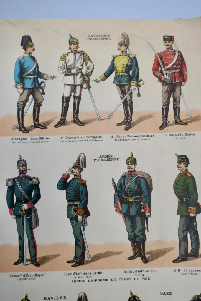 Gravure sur acier ARMEE ALLEMANDE vers 1915 61 x 46 cm