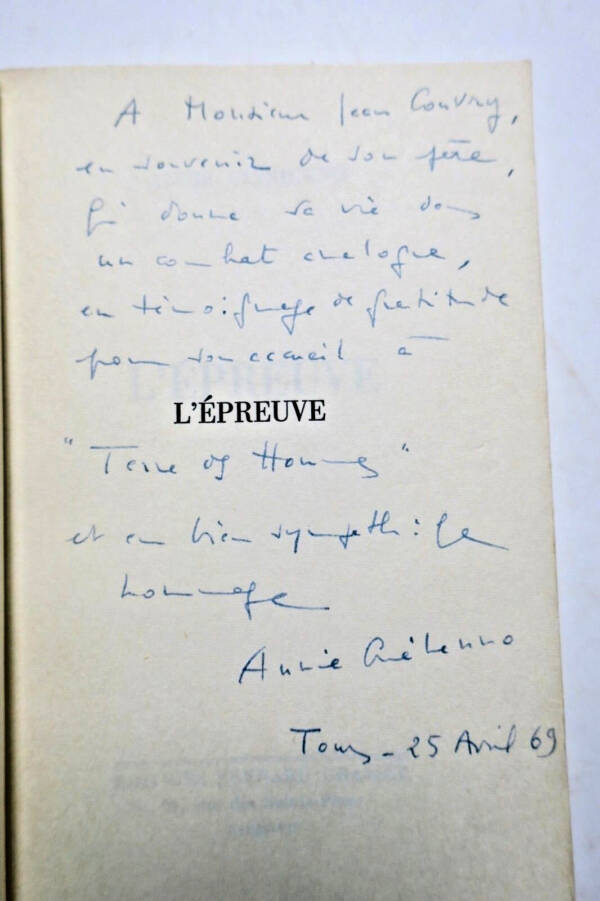 An original copy with author dedication