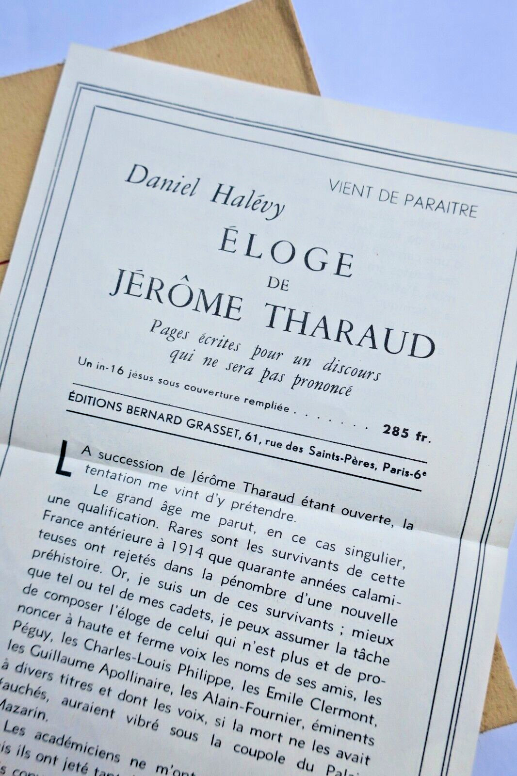 Eulogy of Jérôme Tharaud with dedication – Image 8