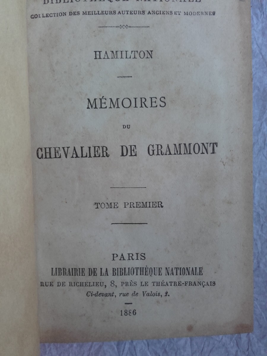 HAMILTON Mémoires du Chevalier de Gramont - La Librairie Antique