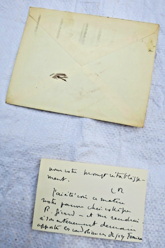 Autographenkarte der Herzogin von La Rochefoucauld