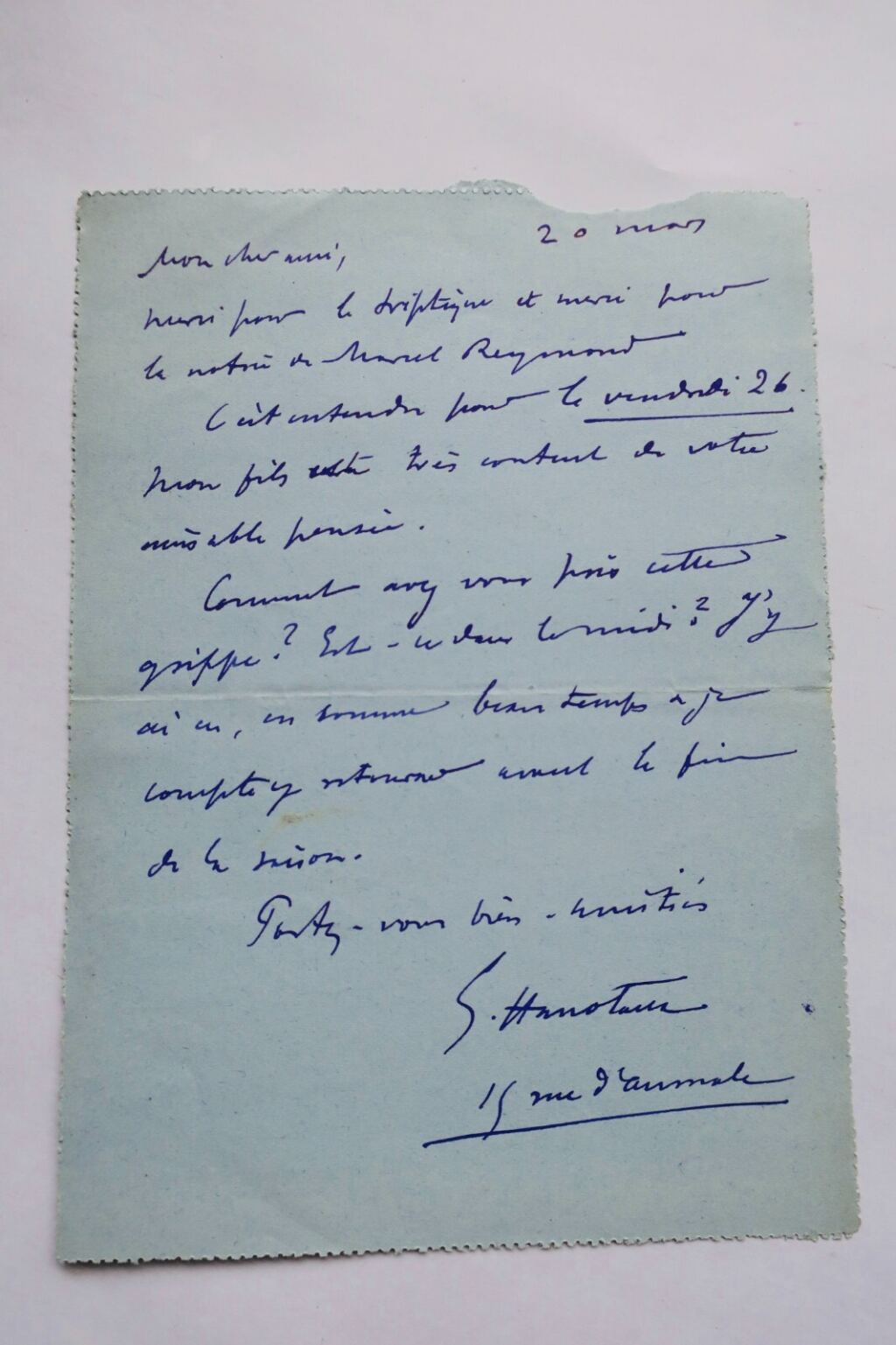 Beautiful signed letter