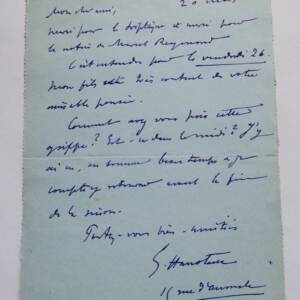 Hanotaux lettre autographe manuscrite