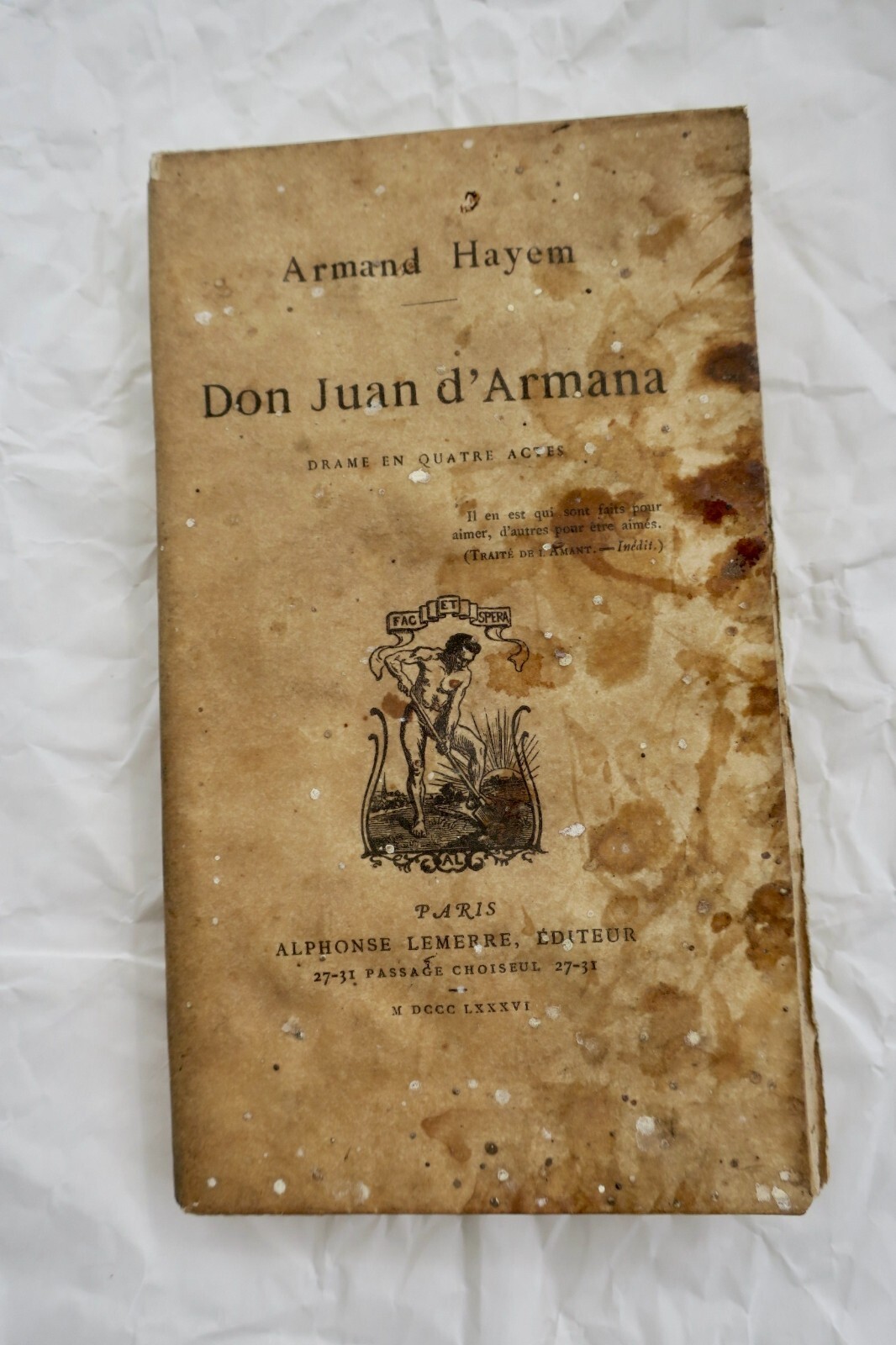Hayem Don Juan De Armana Lemerre 1886