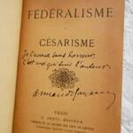 Hayem fédéralisme ou césarisme 1885 - La Librairie Antique