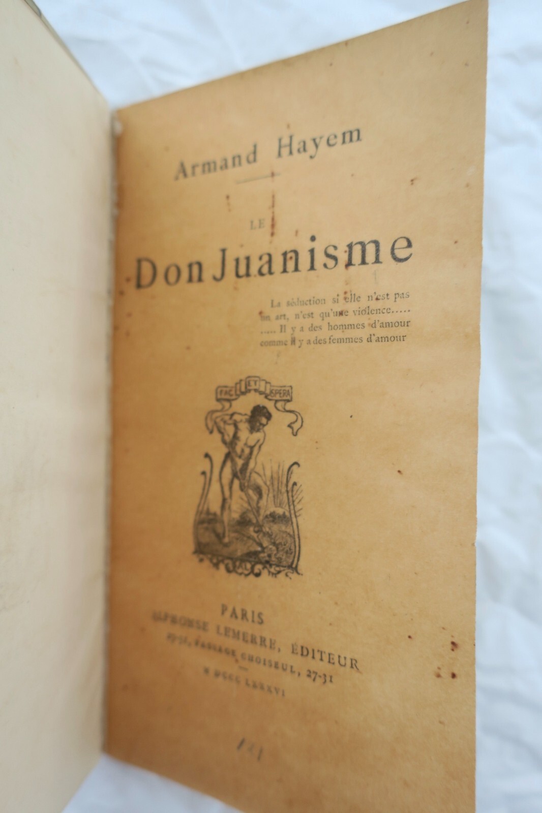 Hayem Le Don Juanisme 1886 - La Librairie Antique