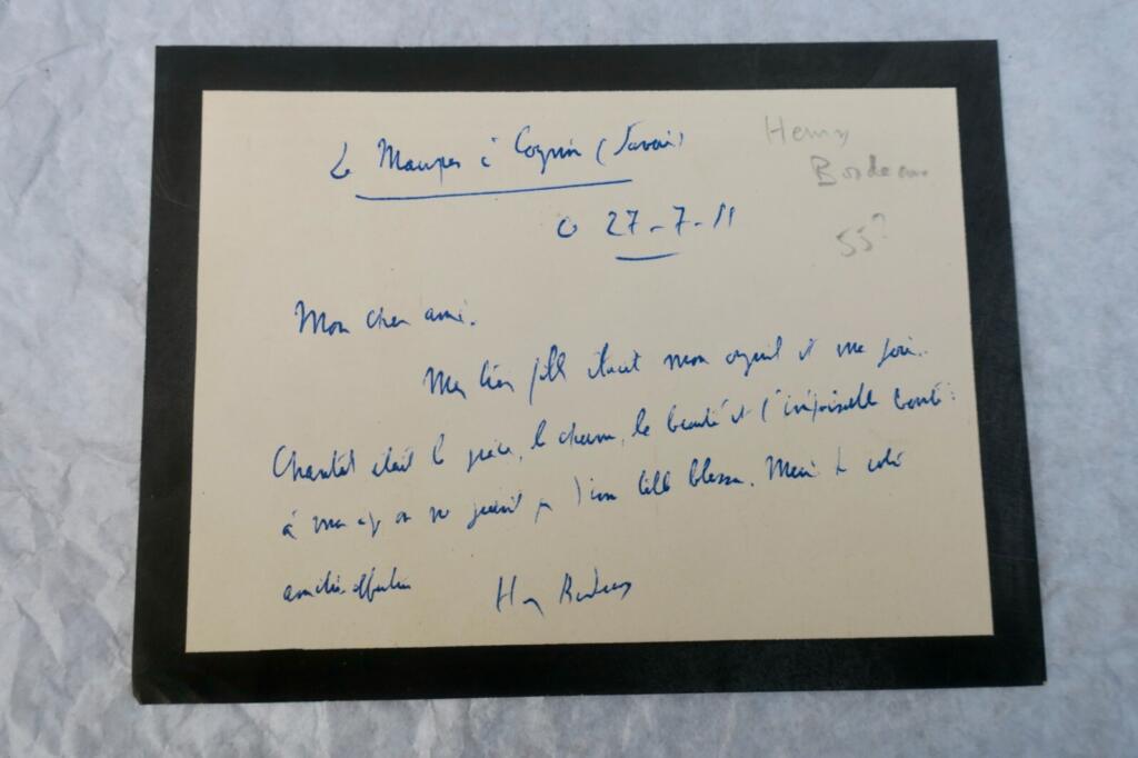 Henri BORDEAUX carte manuscrite autographe