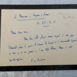 Henri BORDEAUX carte manuscrite autographe