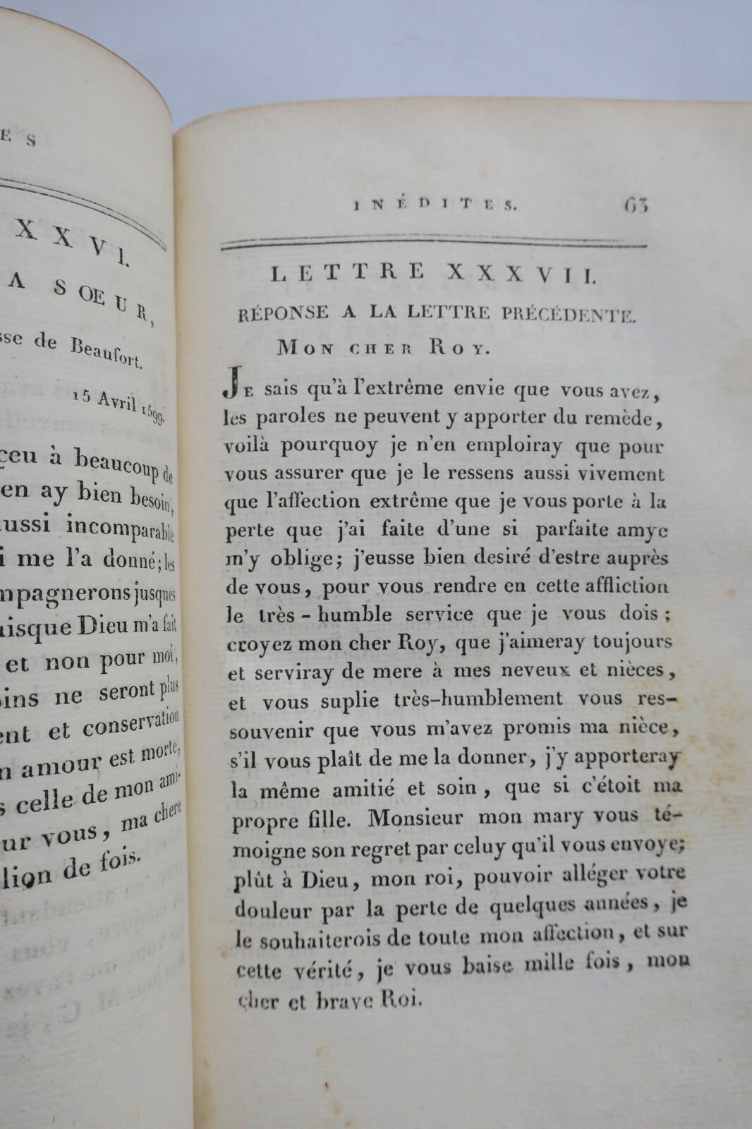 HENRI IV Lettres inédites d'Henri IV, et de plusieurs personnages célèbres 1802 – Image 5