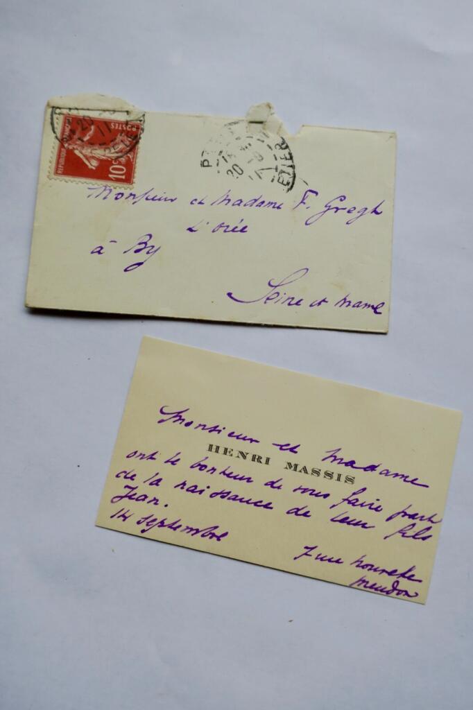 Autographed card for a poet