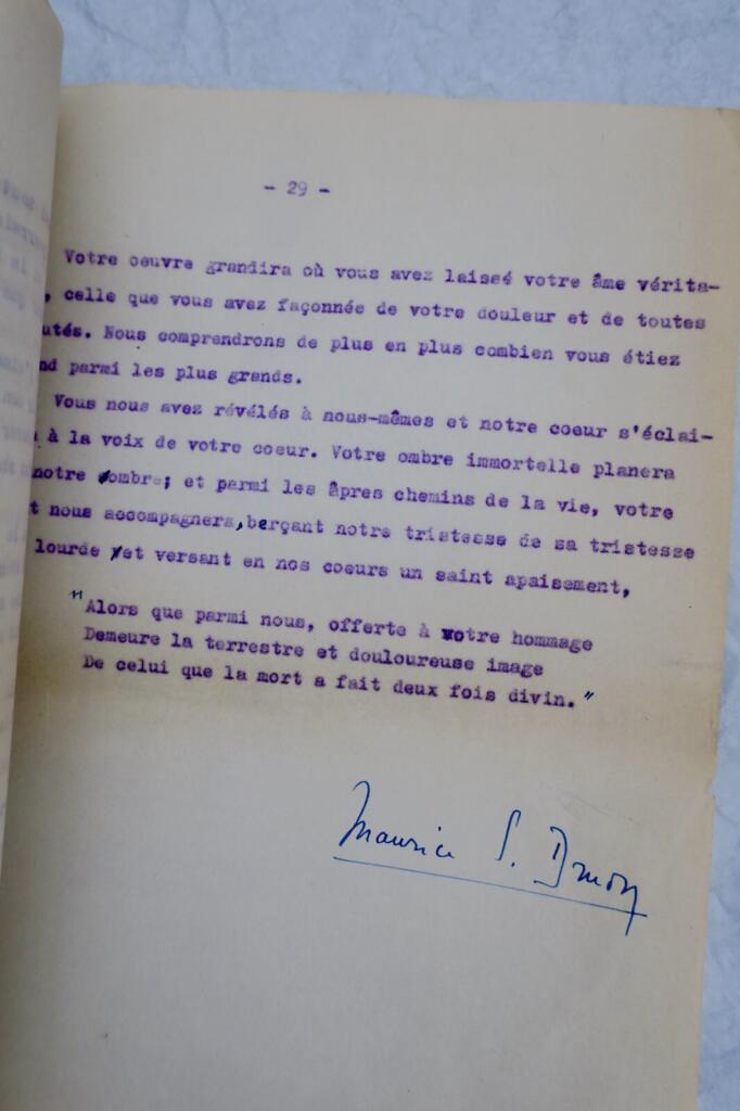Henry de Régnier conférence tapuscrite de Maurice Druon Lycée Michelet