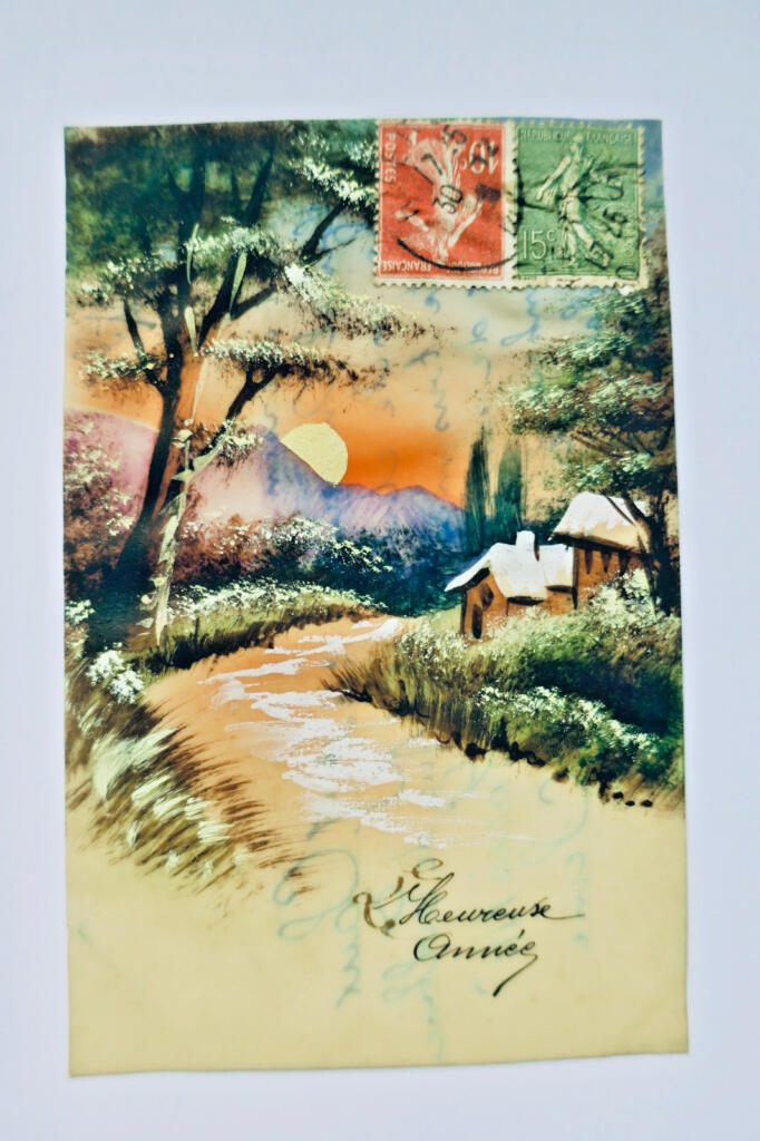 Hand-painted translucent New Year greeting