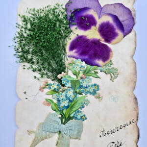 Heureuse Fête composition végétale & pensées