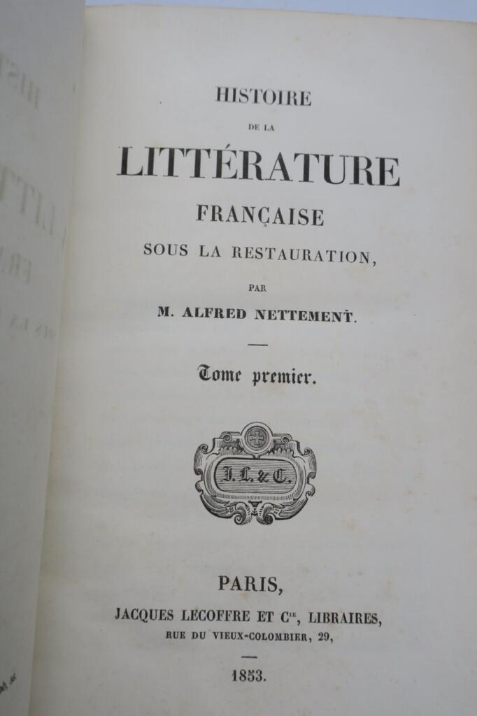 復古王政期のフランス文学の概説
