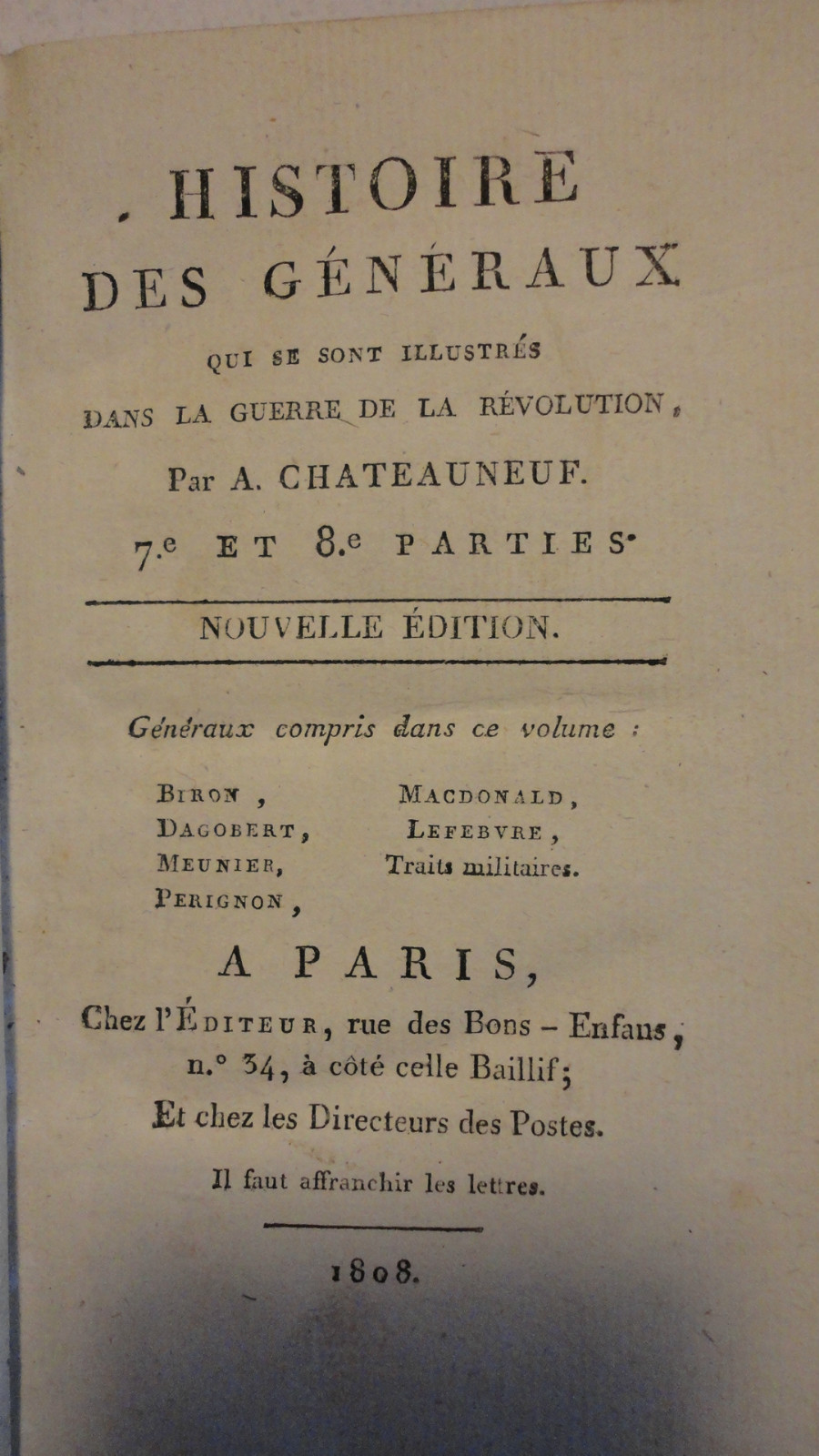 Illustrated History of French Revolutionary War Generals<span class="lla-card-orig-wrap"><span class="lla-card-orig">❦ Histoire des généraux qui se sont Illustres dans La Guerre de La Révolution</span></span> - La Librairie Antique