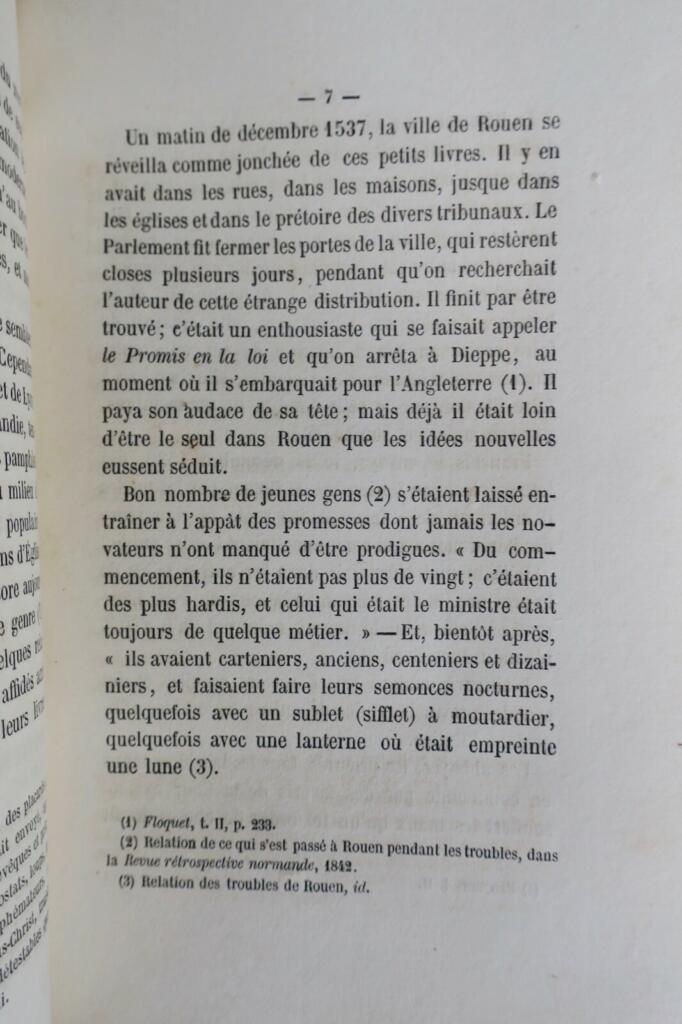 Histoire du protestantisme en Normandie depuis son origine..1869