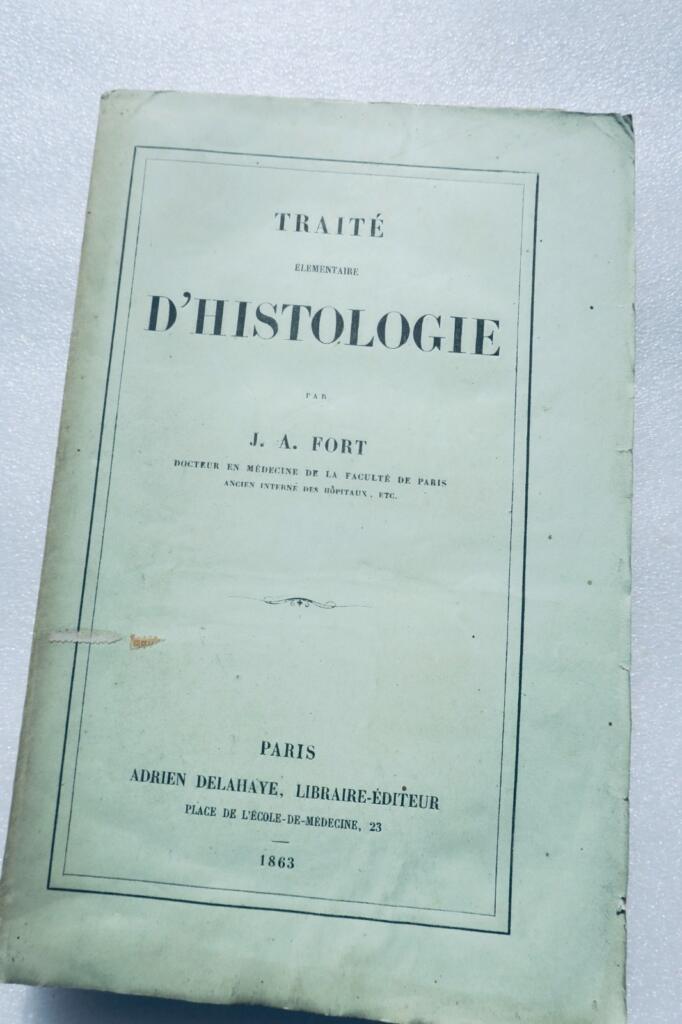 Elementary Histology Treatise 1863 with author's dedication