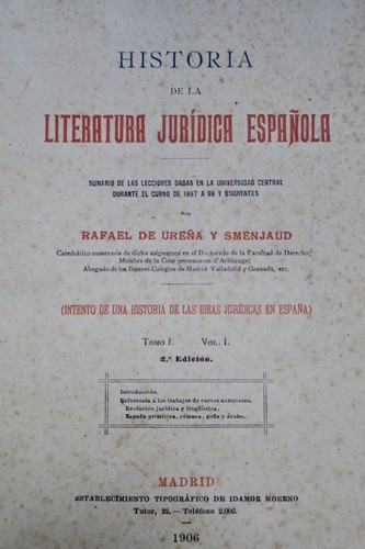 Historia de la literatura jurídica española 1906
