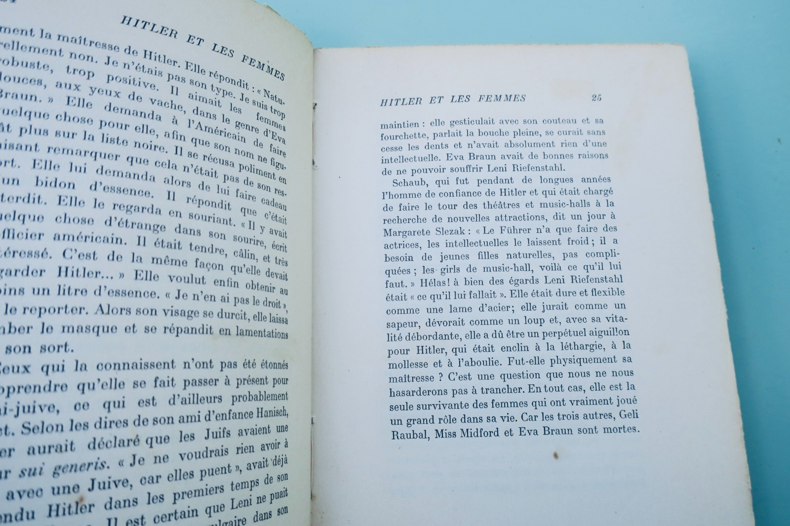 Hitler et les femmes. Le journal intime d’Eva Braun 1948 - La Librairie Antique