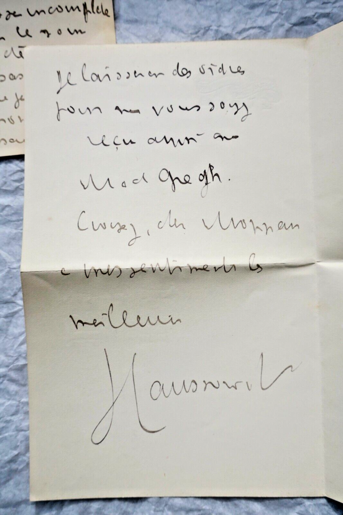 Hossonville belles cartes autographes manuscrites
