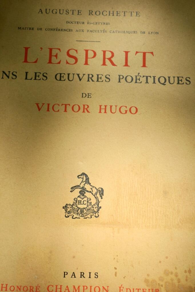 Hugo L&rsquo;Esprit dans les oeuvres poétiques de Victor Hugo 1911