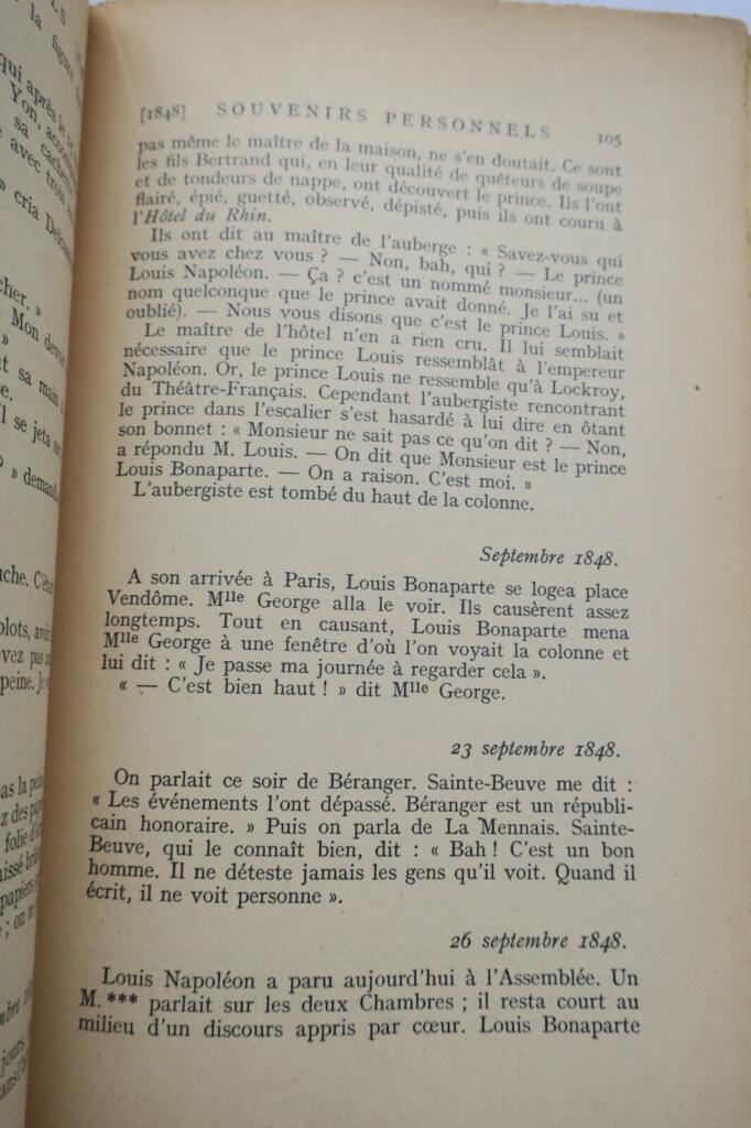 HUGO SOUVENIRS PERSONNELS 1848-1851 SP