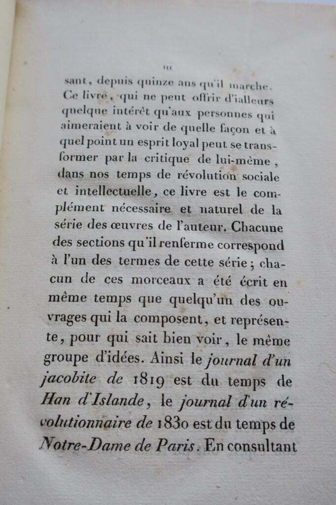 Hugo (Victor) LITTERATURE ET PHILOSOPHIE MELEES 1834