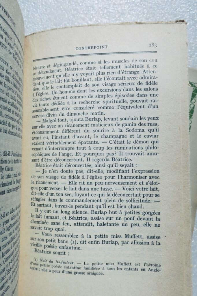 HUXLEY (Aldous) CONTREPOINT. Roman .Traduit de l’anglais par Jules Castier