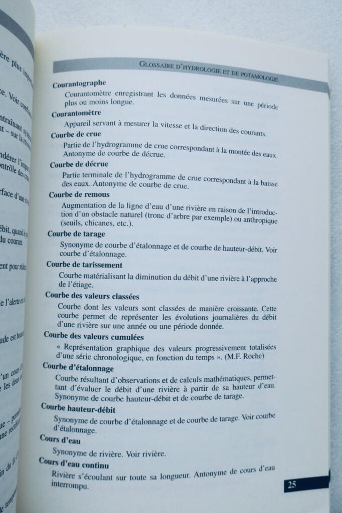 Glossar der Hydrologie und Potamologie