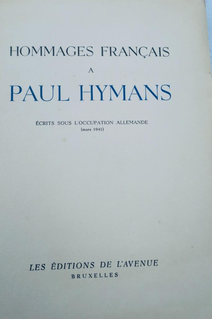 Ehrung für Paul Hymans