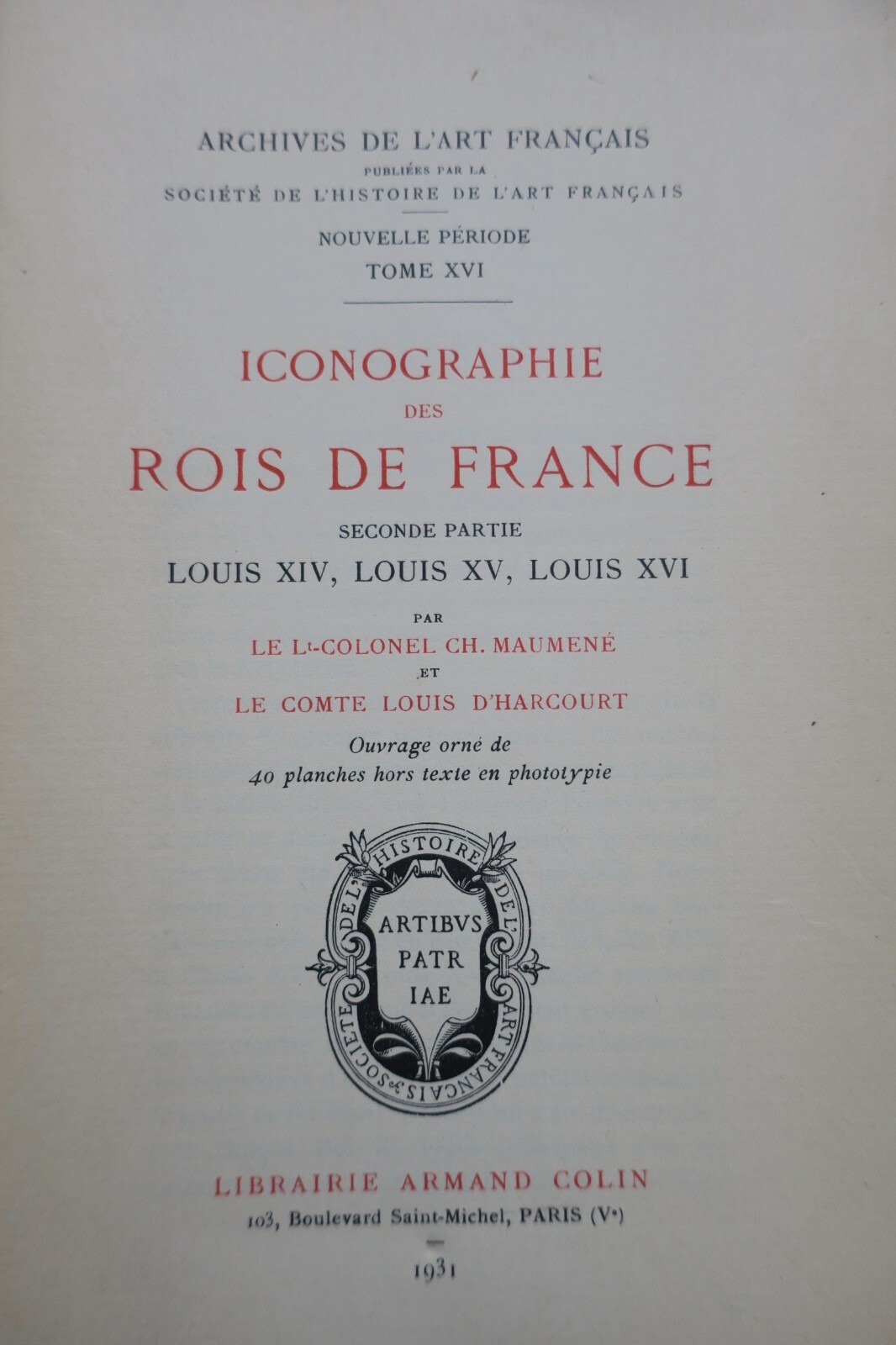フランス王の図像学<span class="lla-card-orig-wrap"><span class="lla-card-orig">❦ Iconographie des rois de France 1931</span></span> - La Librairie Antique