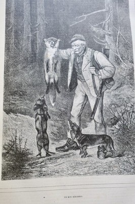 包含丰富木版画的狩猎杂志