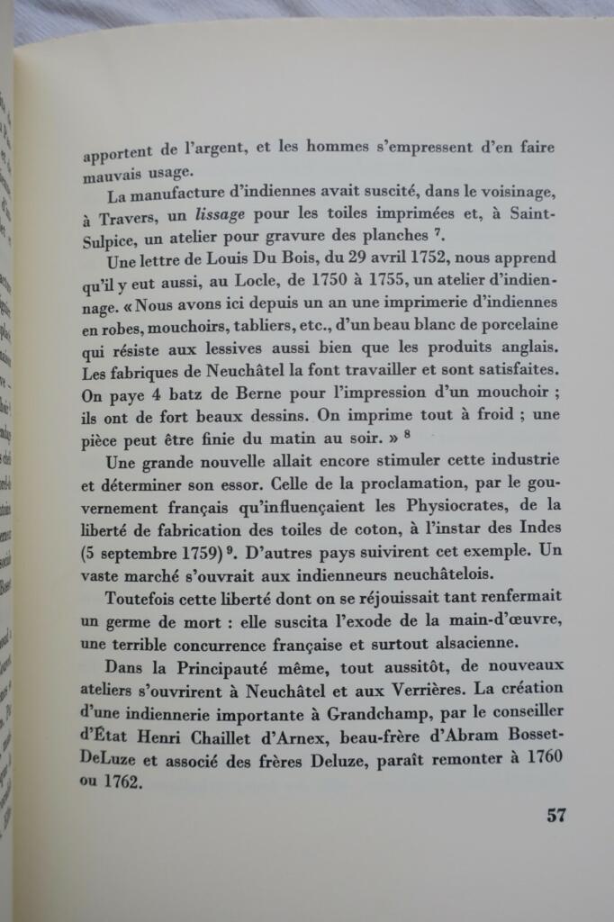Indiennes neuchâteloises 1951