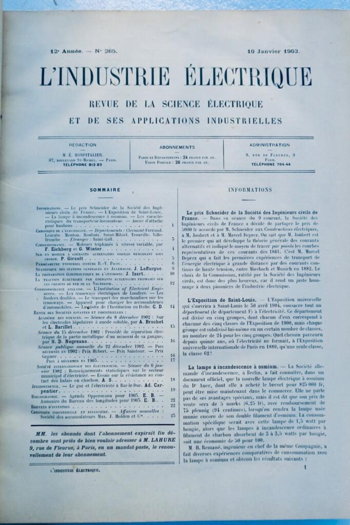 电气工业评论 - 科学与应用 1903年
