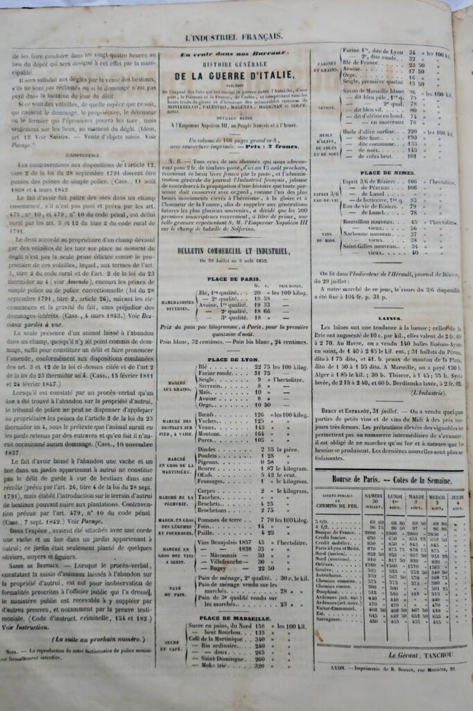 French Industrial Journal, Science & Literature 1859-1863
